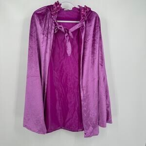 Ghnatygren Womens Hooded Cloak Size L Velvet Purple Witchy Fairycore Whimsical
